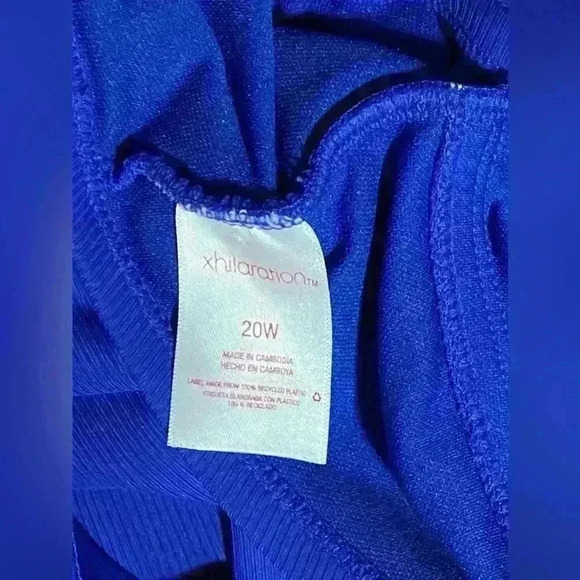 Womens Blue One Piece Swimsuit Size 20W Adjustable Straps by Xhilaration - Picture 3 of 8